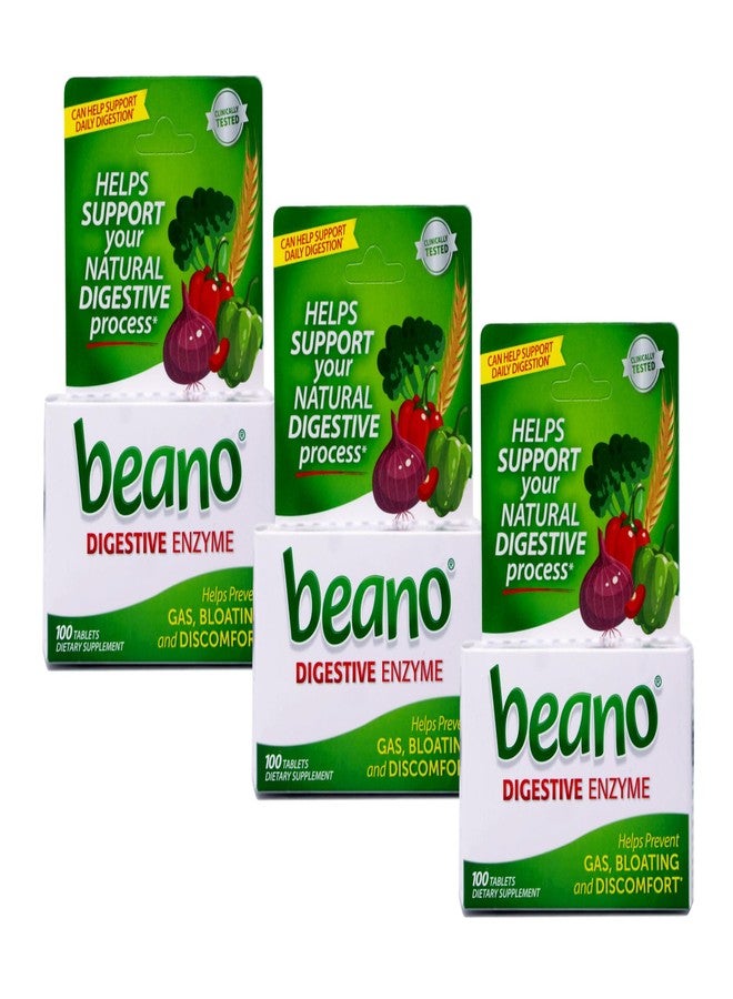 Beano Food Enzyme, 100 Tablets Each (Value Pack of 3) - Image 1